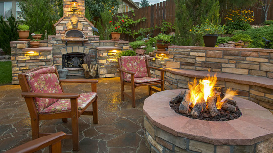 Country Lawn Care Inc Fire pit hardscaping and landscaping