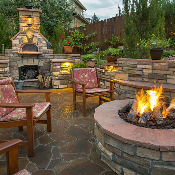 Country Lawn Care Inc Fire pit hardscaping and landscaping