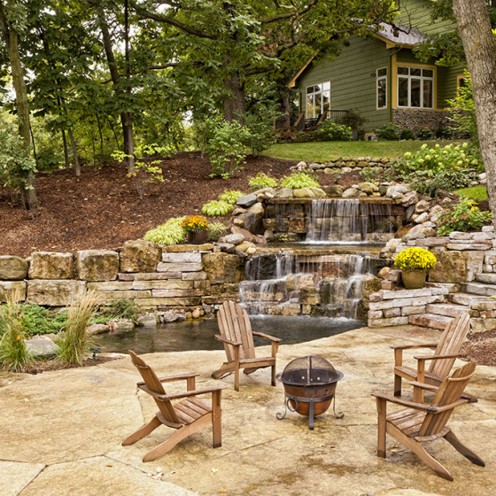 Country Lawn Care Inc Waterfall hardscaping